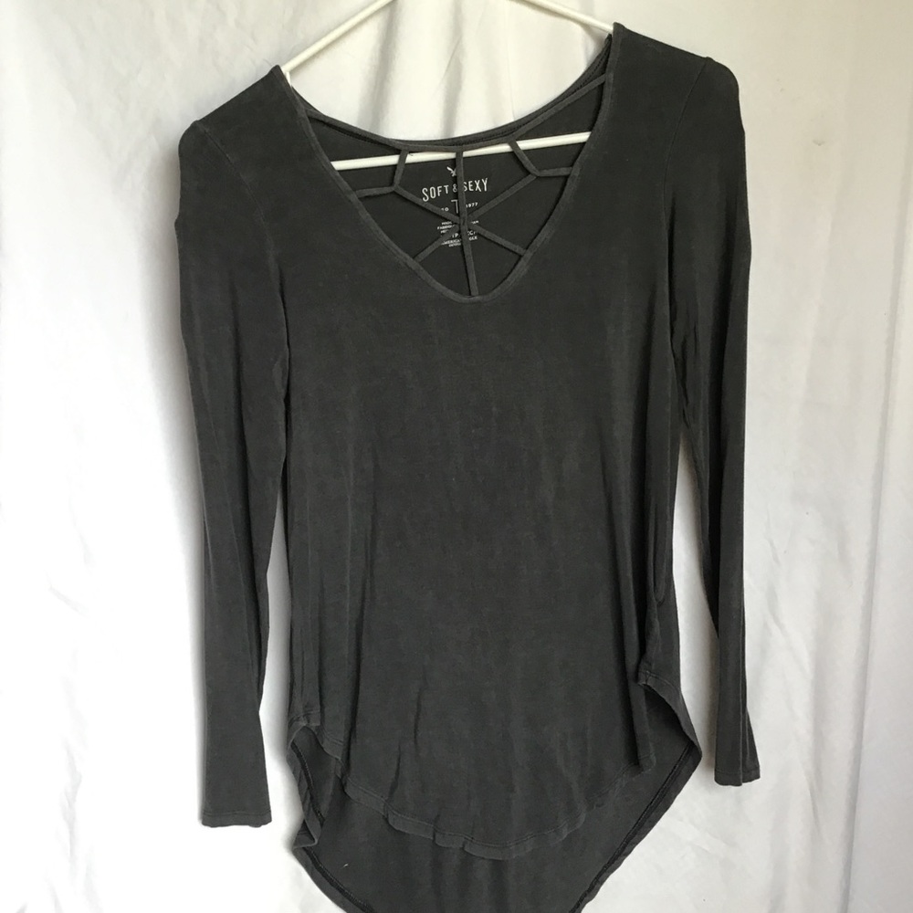 American Eagle Grey Tee - Size XS